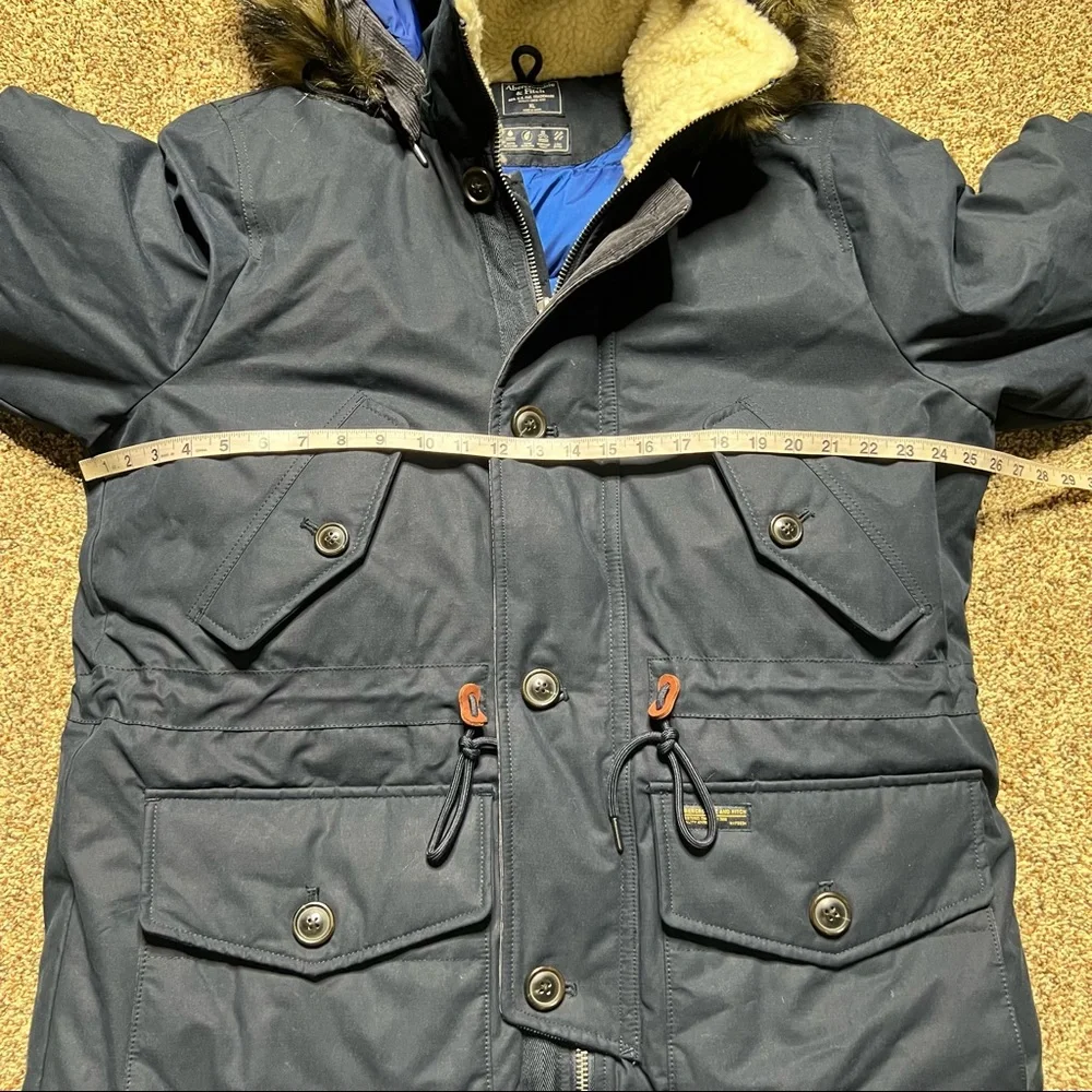NWOT Abercrombie & Fitch Down Filled Insulated Jacket Coat Size XL Blue - Picture 7 of 11